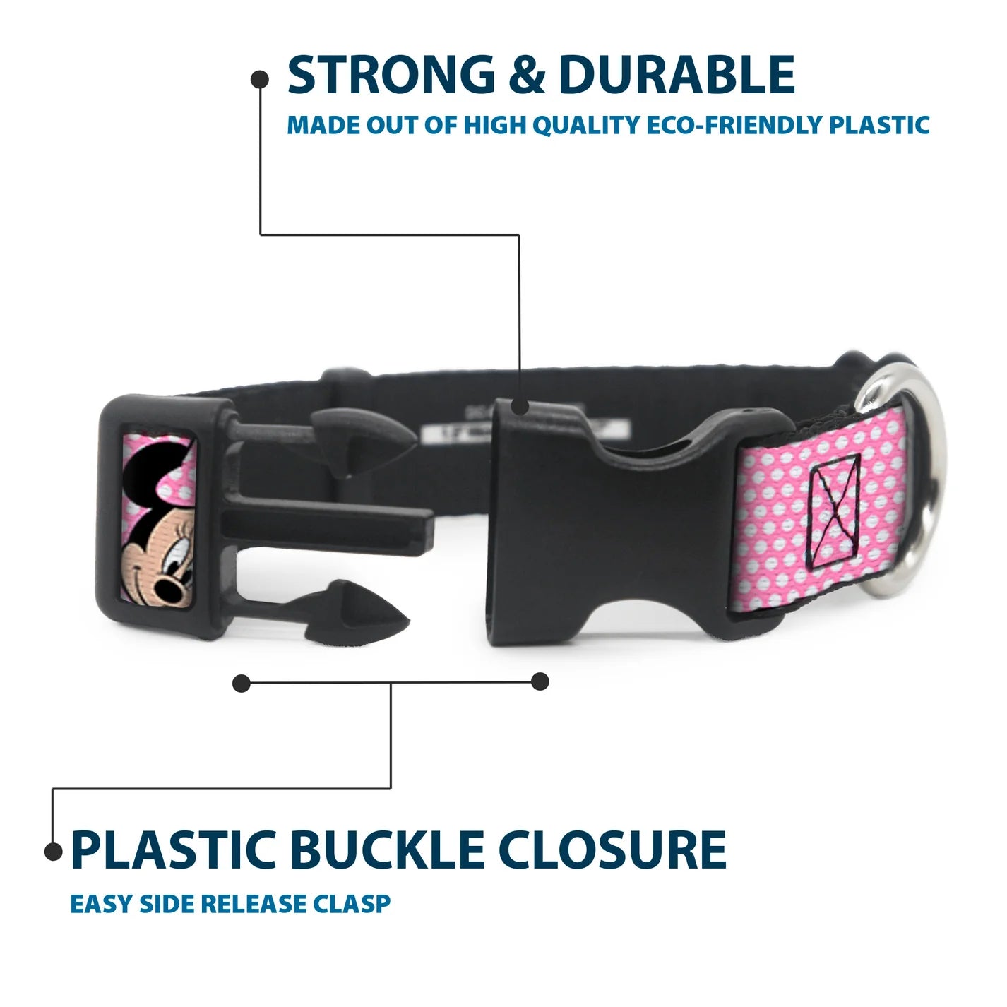 Minnie Mouse Expressions Polka Dot - Plastic Clip Collar