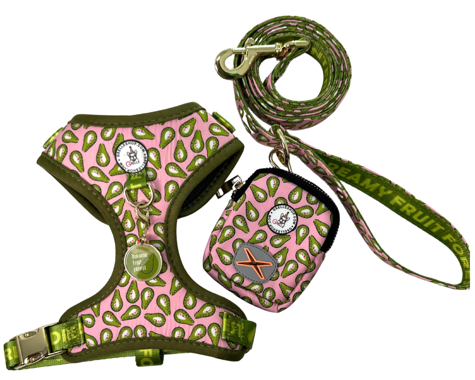 Dog Bundle four piece set, designed especially for pet moms who want it all safety, style, and practicality. This bundle includes everything your pup needs for everyday adventures.

Feature: No Pull, No Choke Harness, Protects your dog’s neck, muscles, and bones with a pressure-distributing design.

⭐️ Ultra-lightweight material for comfy all-day wear.

⭐️ Quick-release buckle + adjustable straps easy to put on and take off. 