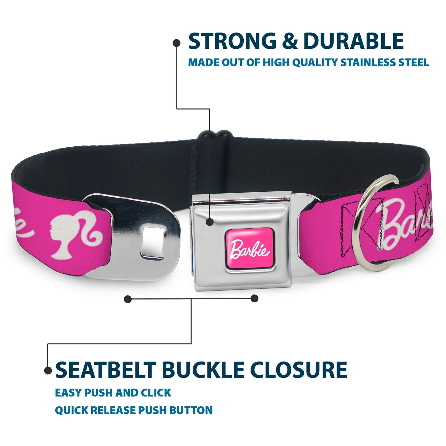 Barbie Seatbelt Buckle Collar