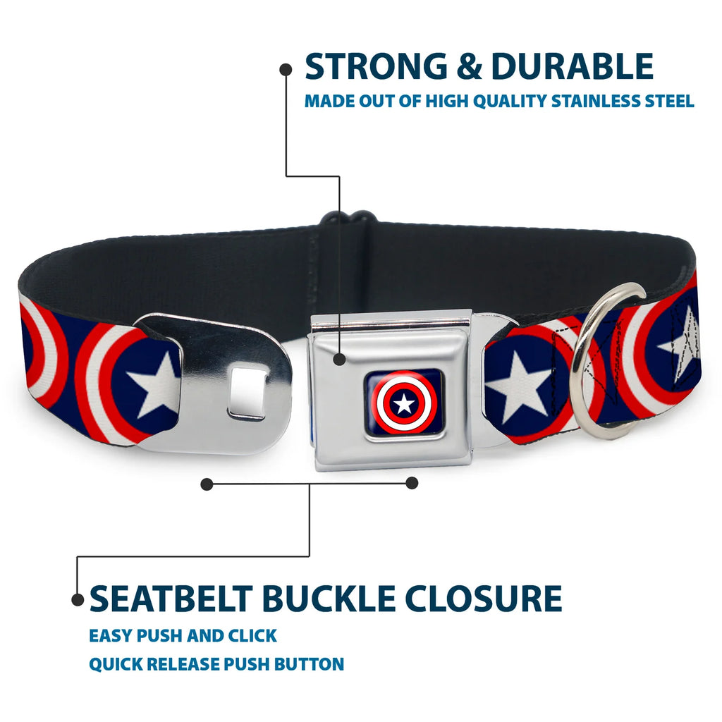 Captain America Shield, Seatbelt Buckle Collar