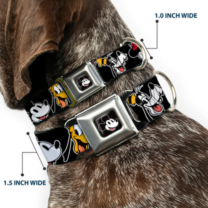 Disney The Sensational Six Smiling Faces -Seatbelt Buckle Collar black
