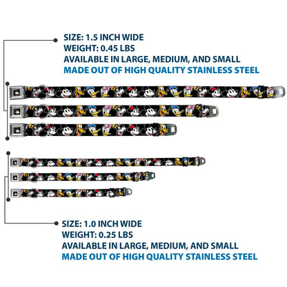Disney The Sensational Six Smiling Faces -Seatbelt Buckle Collar black