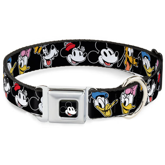 Disney The Sensational Six Smiling Faces -Seatbelt Buckle Collar black