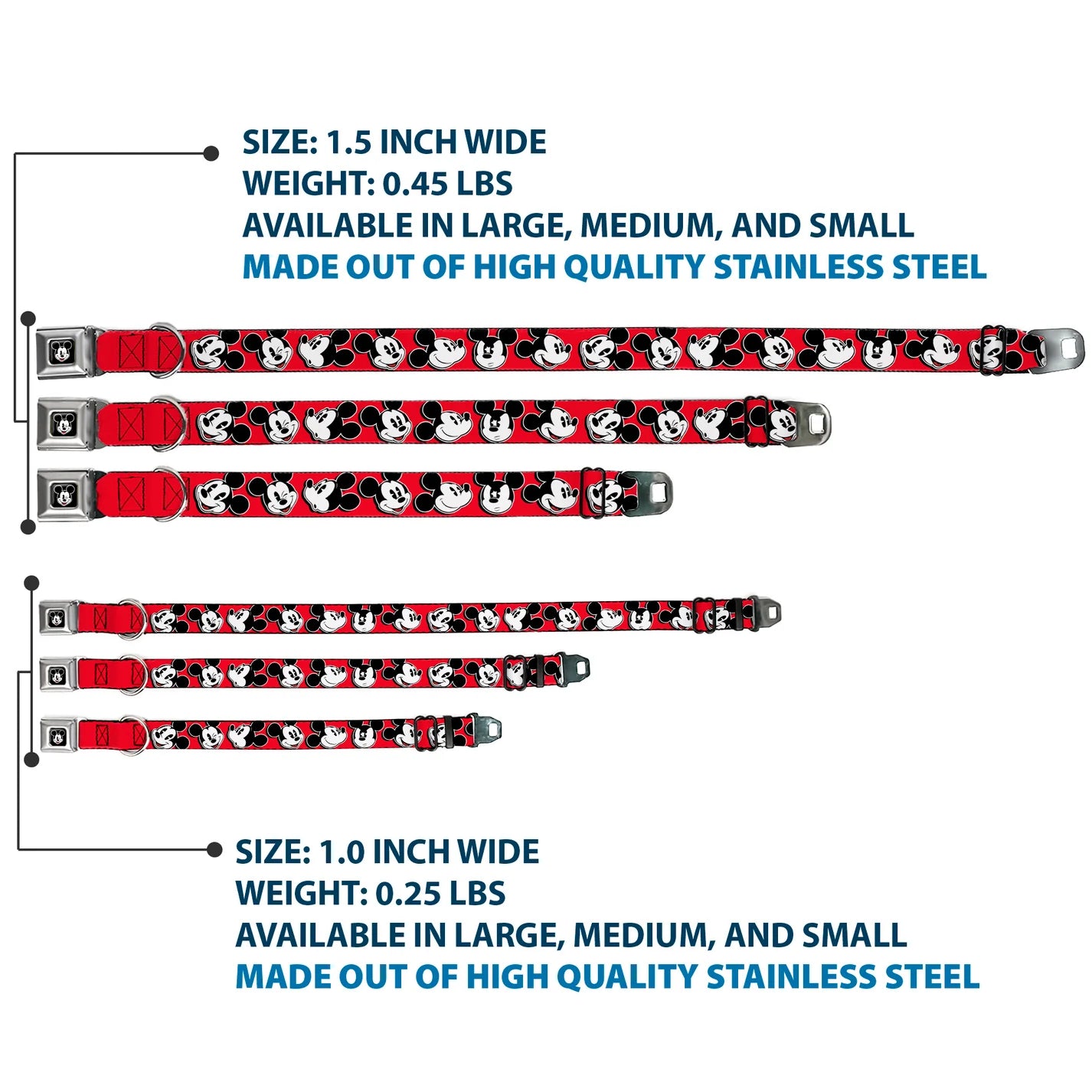 Mickey Mouse Winking - Seatbelt Buckle Collar