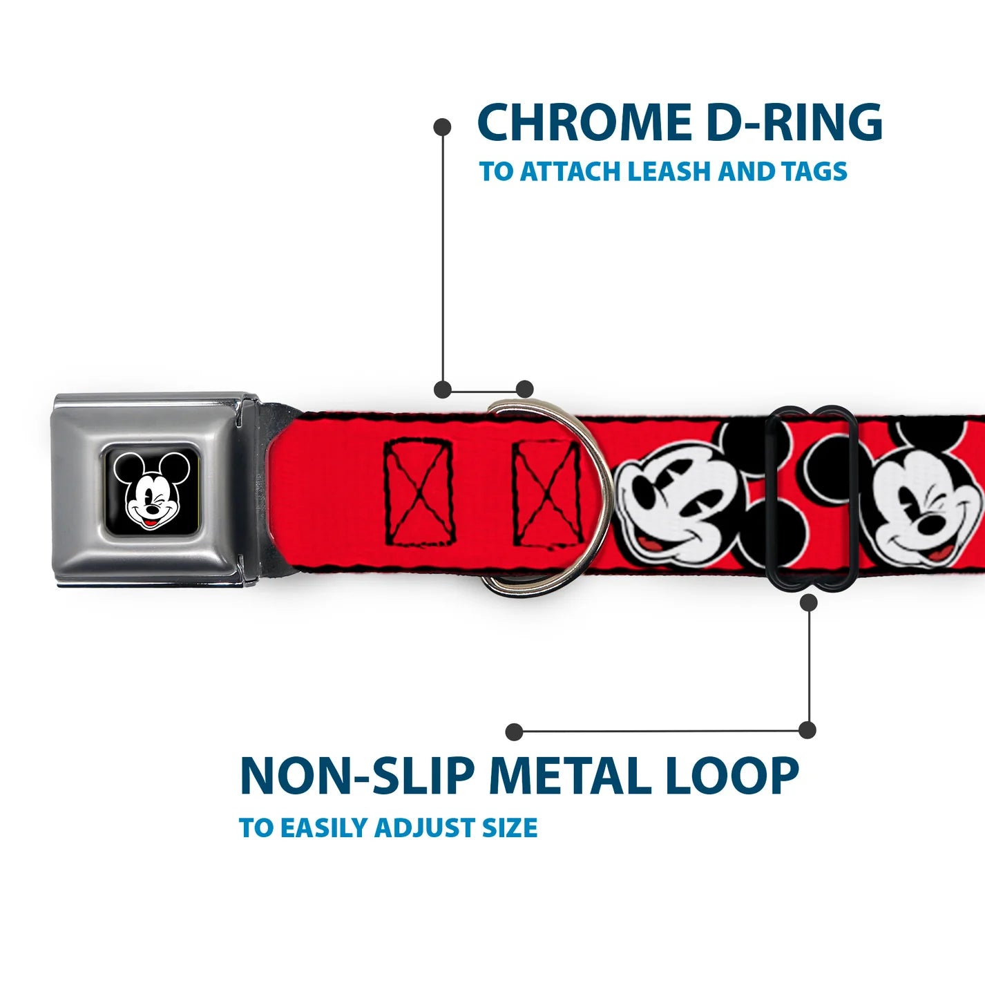 Disney Mickey Mouse Winking, Seatbelt Buckle Collar