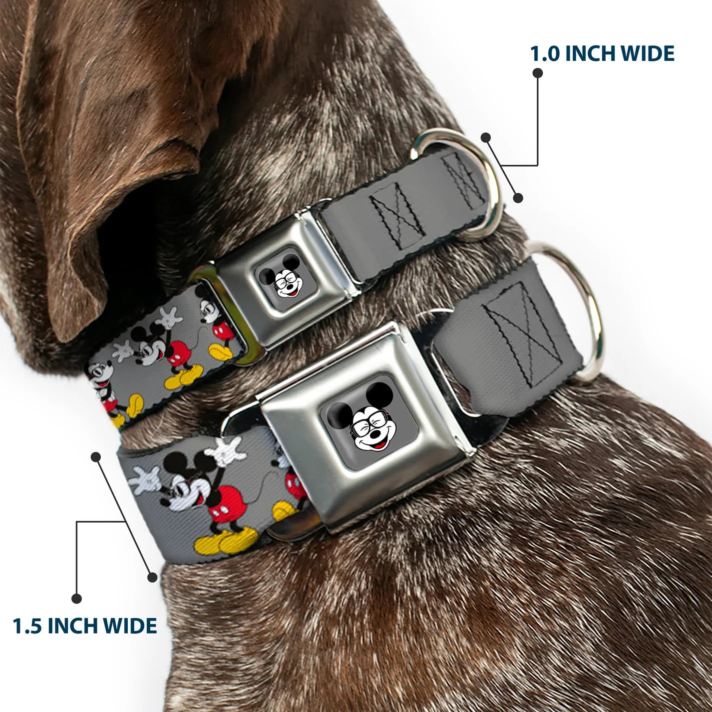 Mickey Mouse Glasses Seatbelt Buckle Collar