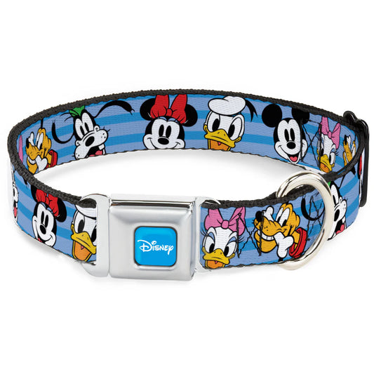 Disney The Sensational Six Smiling Faces - Seatbelt Buckle Collar Blue