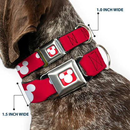 Mickey Mouse Ears Icon - Seatbelt Buckle Collar Red