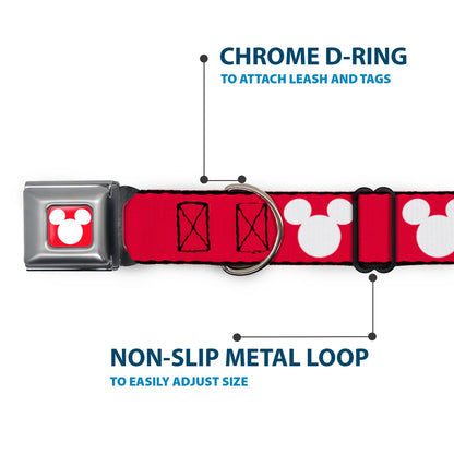 Mickey Mouse Ears Icon - Seatbelt Buckle Collar Red