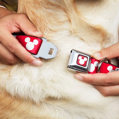 Mickey Mouse Ears Icon - Seatbelt Buckle Collar Red