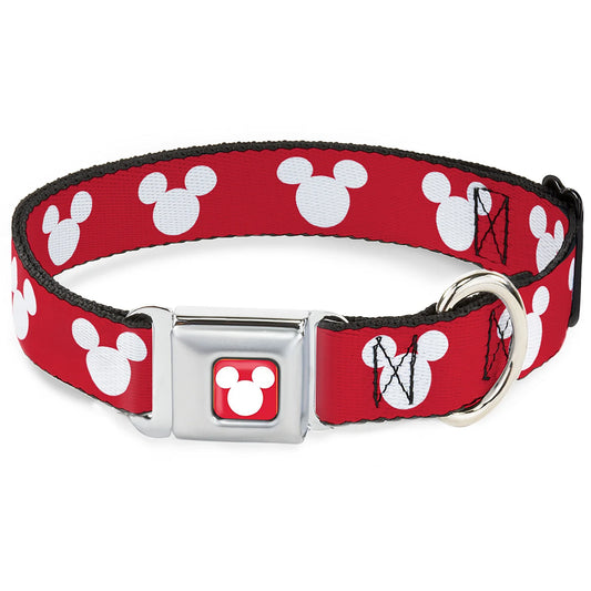 Mickey Mouse Ears Icon - Seatbelt Buckle Collar Red