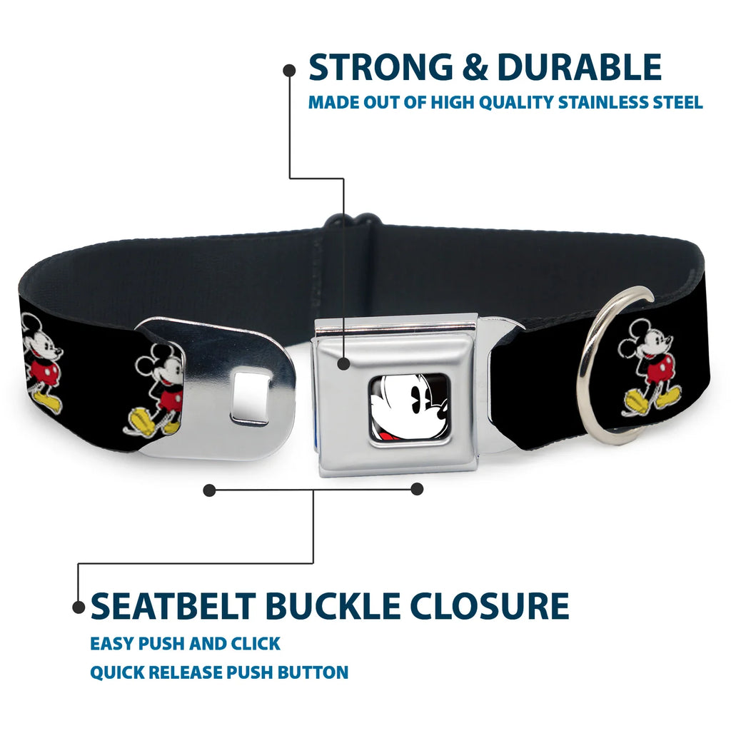 Disney Classic Mickey Mouse Face, Seatbelt Buckle Collar