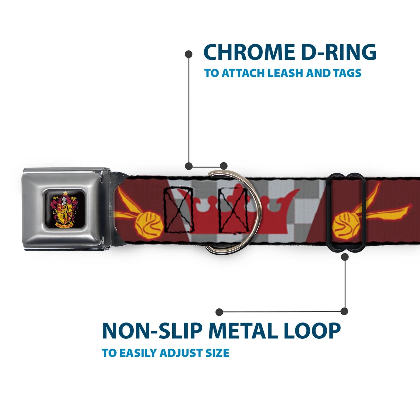 Harry Potter GRYFFINDOR - SeatBelt Collar Burgundy