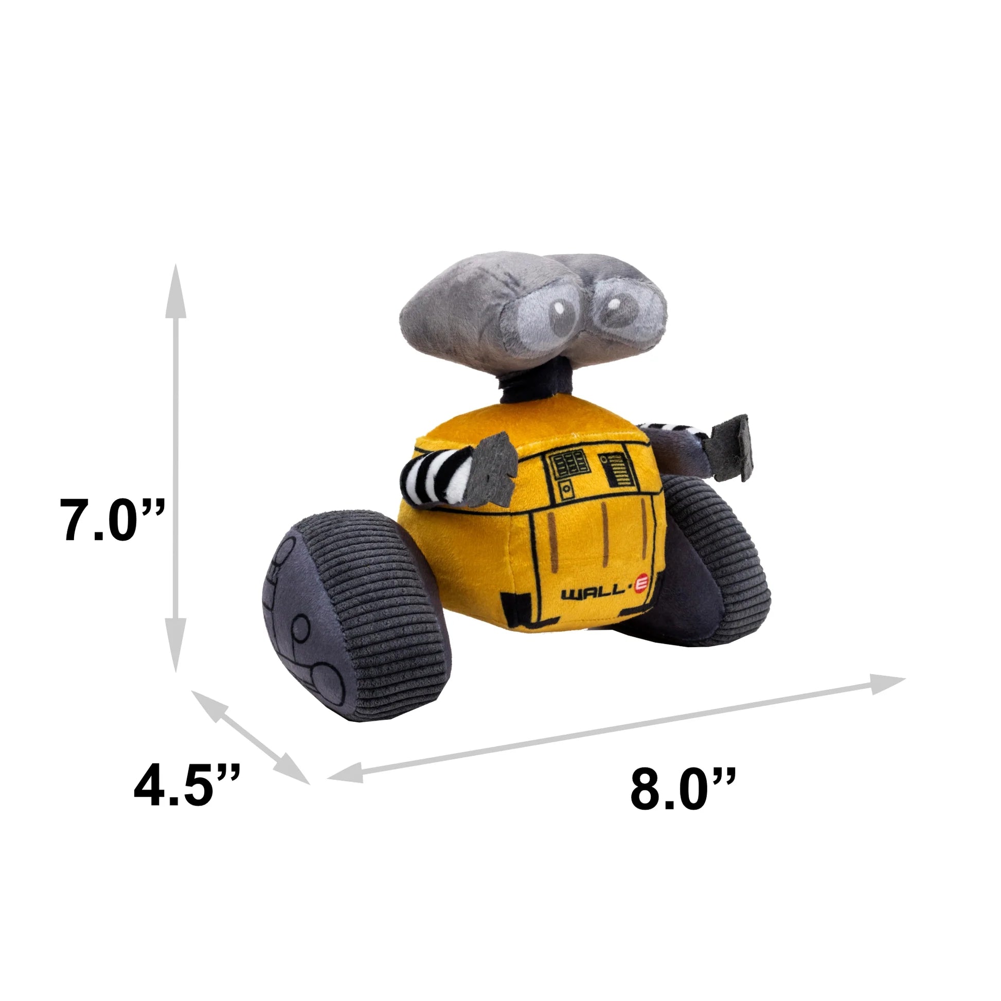 Pixar Wall-E Robot Toy is the ultimate playtime favorite for your pup!🐶

Made from durable, high-quality canvas with a&nbsp;non-abrasive surface that’s gentle on your dog’s teeth.

Each toy is filled with soft poly-fill and includes a fun squeaker to keep your furry friend entertained for hours.
