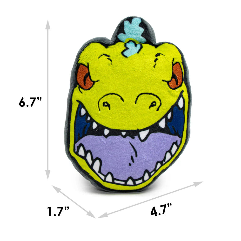 Officially Licensed Buckle-Down Squeaky Plush Toy — durable, high-quality canvas toy with a non-abrasive surface that’s gentle on your dog’s teeth. Features fun Nickelodeon characters and a squeaker for endless playtime!