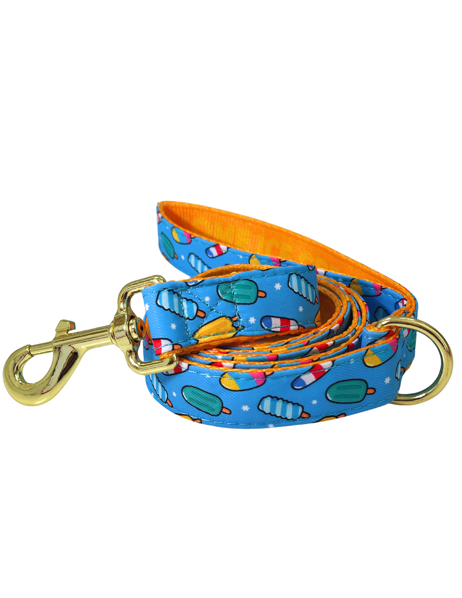 Dog Leash, Ice Cream, Tropical Pup, Blue / Yellow