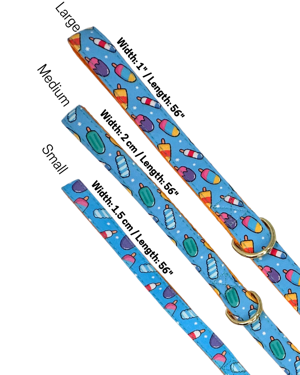 Dog Leash, Ice Cream, Tropical Pup, Blue / Yellow
