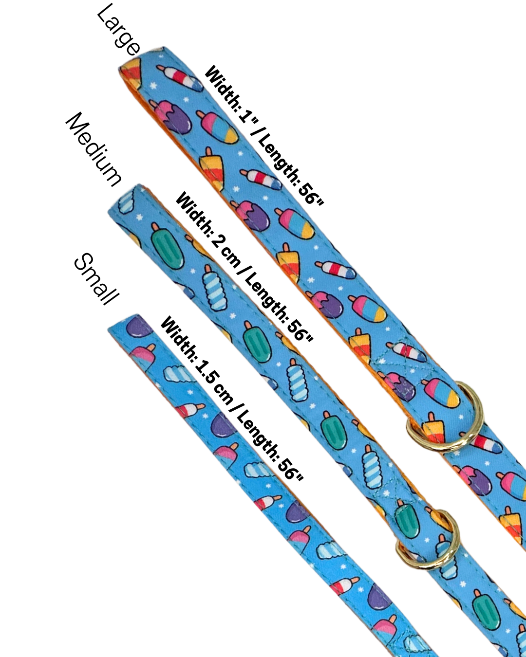 Dog Leash, Ice Cream, Tropical Pup, Blue / Yellow