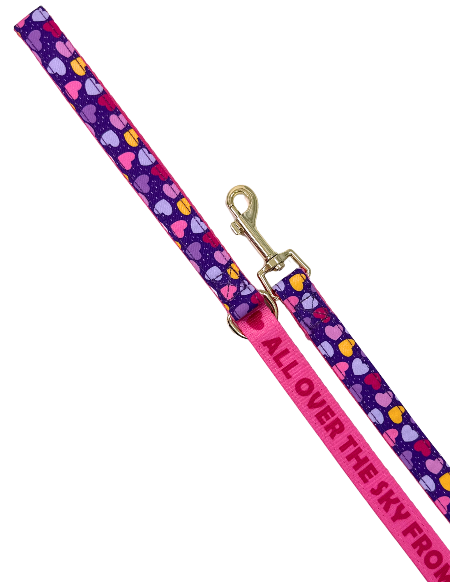 Dog Leash, hearts, Amor de Verano, purple / pink