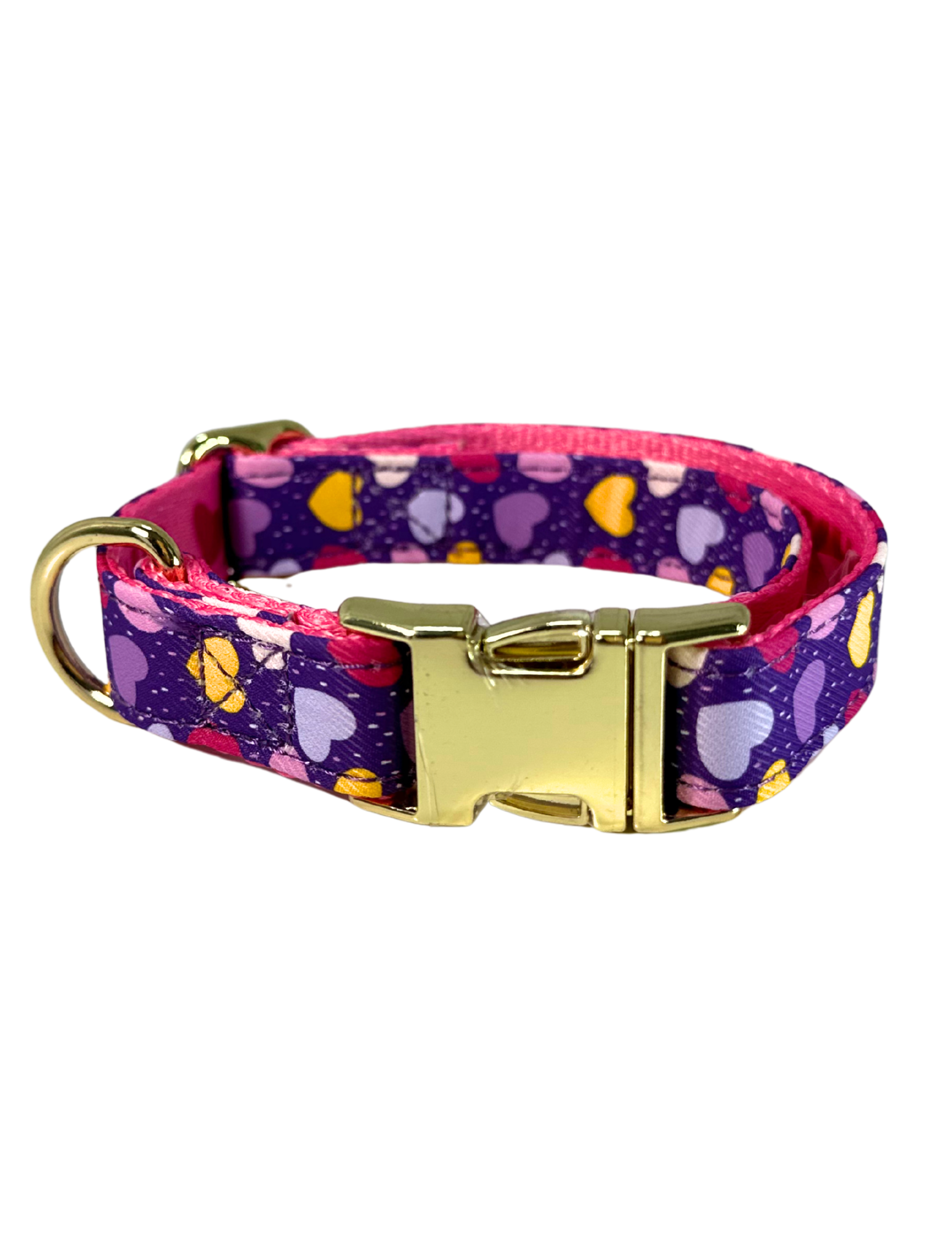 Dog collar, Crafted from high-quality, wear-resistant polyester, this collar is made to last — while keeping your pup looking absolutely adorable. Perfect for daily walks, weekend adventures, and every sweet moment in between. Adjustable fit for small to large breeds. Sturdy D-ring for secure leash attachment.