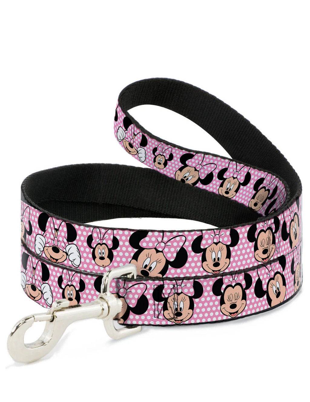 Disney Minnie Mouse Face Polka Dot Dog Leash, Pink