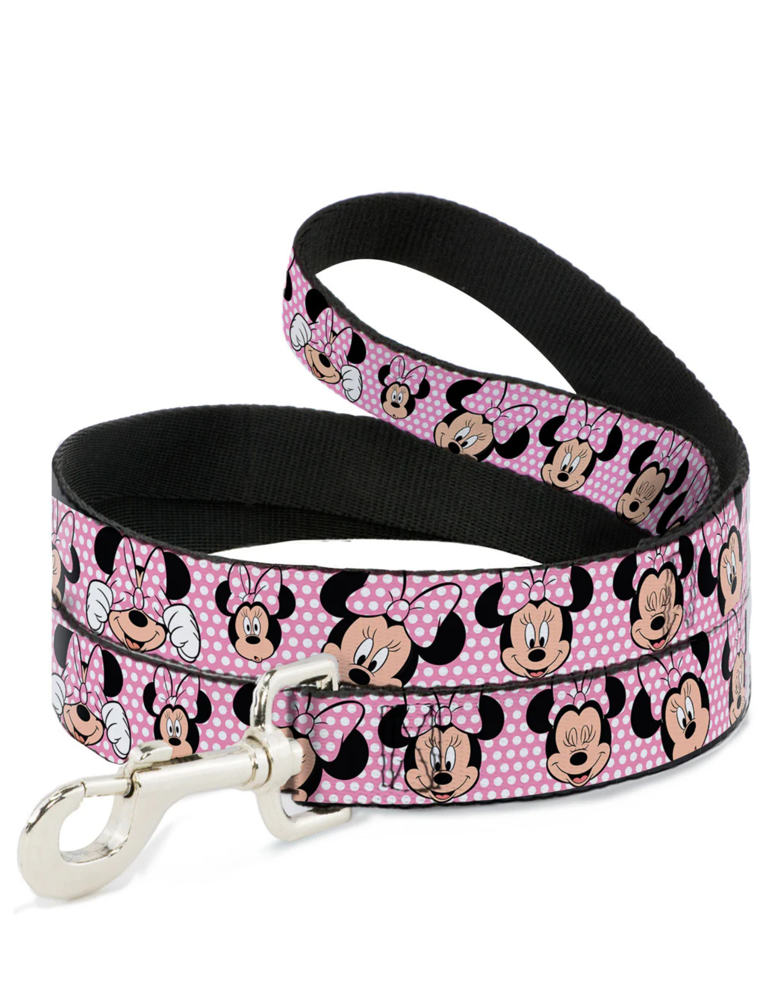 Disney Minnie Mouse Face Polka Dot Dog Leash, Pink