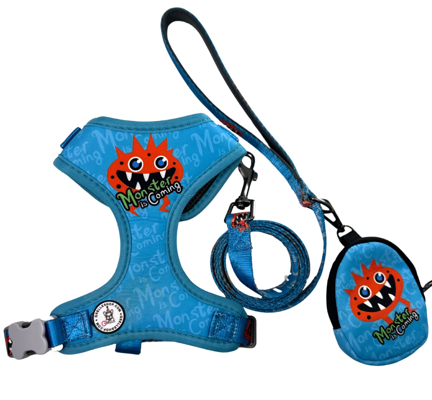 Say bye-bye! to boring walks and hello to playful adventures with the FurFurry Collection!

Harness bundle 3 piece - Made with high-density polyester, durable and ready for everyday use.

Breathable mesh lining keeps your pup cool and comfy all day. No Pull / No Choke technology protects muscles and bones.