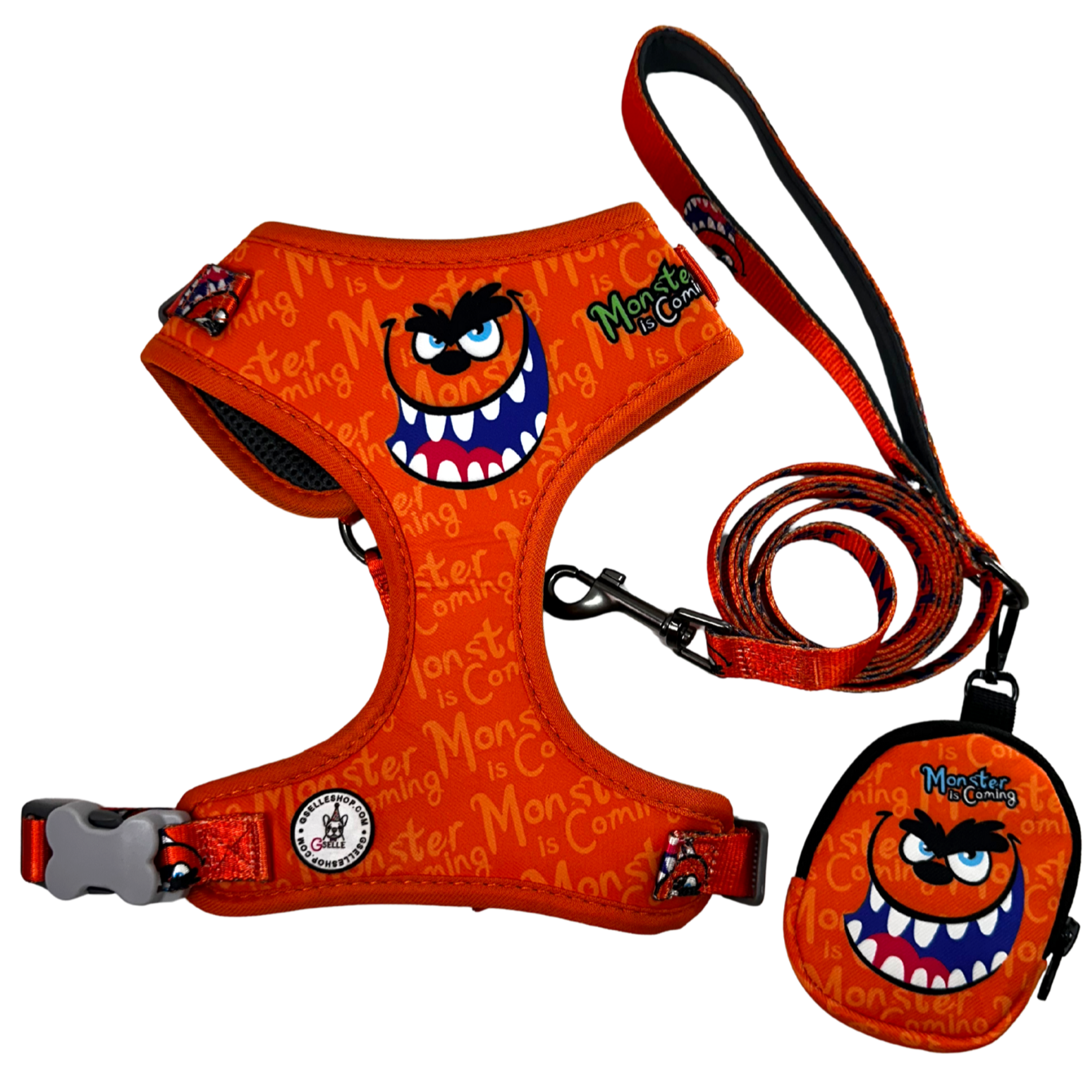 Say bye-bye! to boring walks and hello to playful adventures with the FurFurry Collection!

Harness bundle 3 piece - Made with high-density polyester, durable and ready for everyday use.

Breathable mesh lining keeps your pup cool and comfy all day. No Pull / No Choke technology protects muscles and bones.