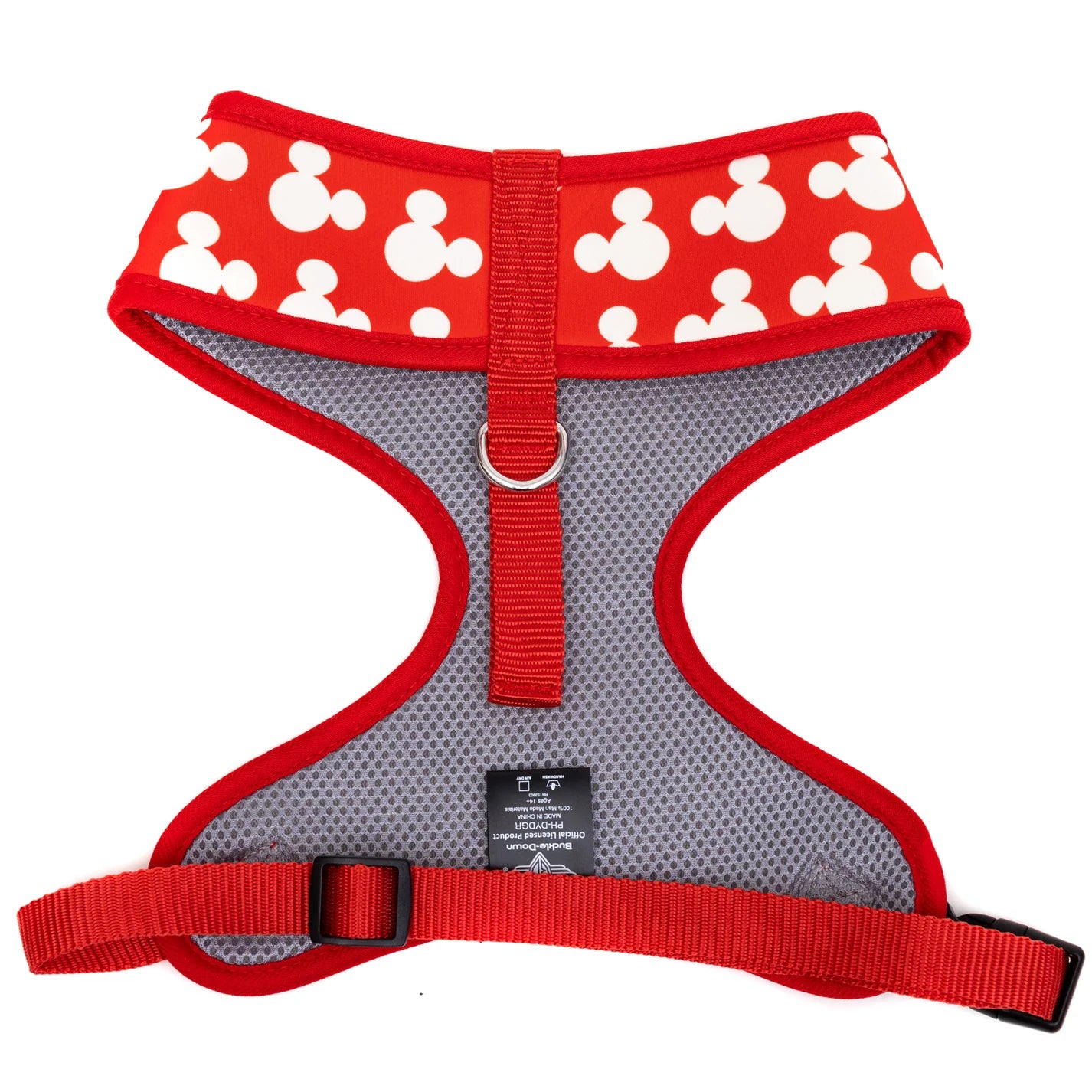 Disney Pet Harness, Mickey Mouse, Red, Plastic Buckle