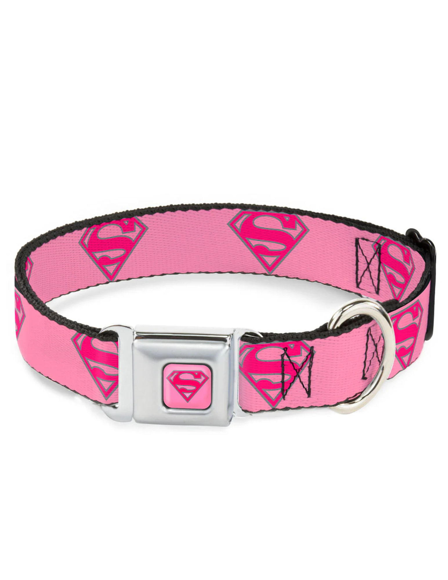 Superman Shield Pink, Seatbelt Buckle Collar
