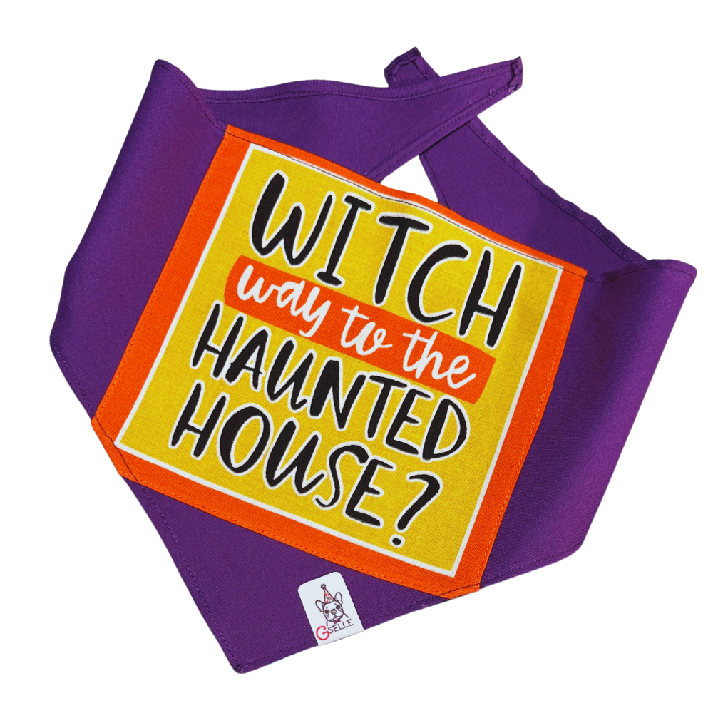 Handmade Halloween Bandanas, Witch Way...